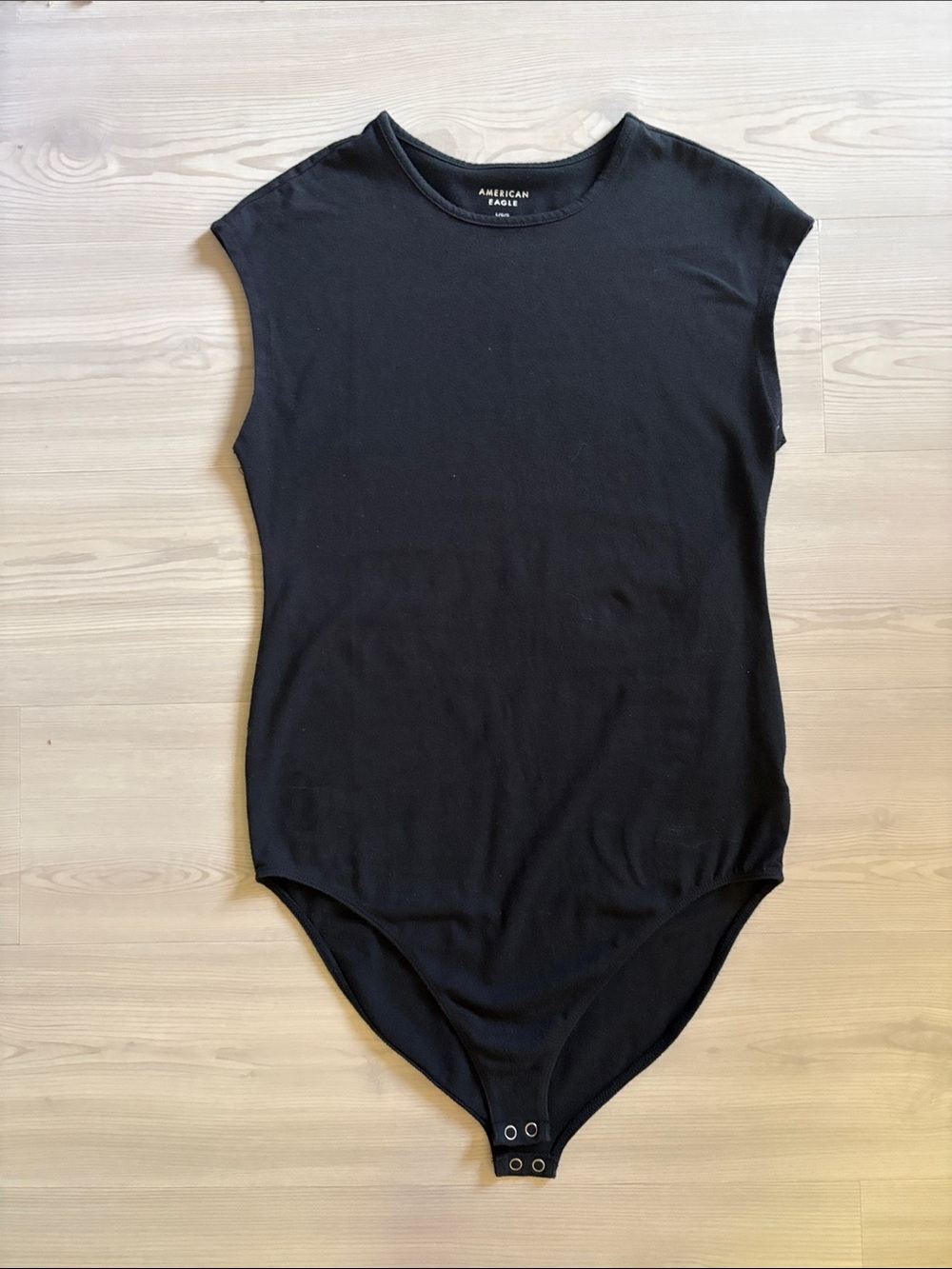 American Eagle Outfitters Black Crewneck Sleeveless Bodysuit